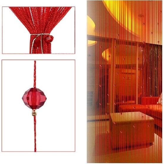 FUT String Tassel Crystal Beads Curtain, Partition Door Curtain Beaded String Curtain Door Screen Panel Home Decor Divider for Bridal Chamber Room