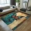Buttrefly Print Carpet Vintage Oil Painting Style Living Room Floor Decor Mat Modern Home Indoor and Outdoor Non-slip Rug