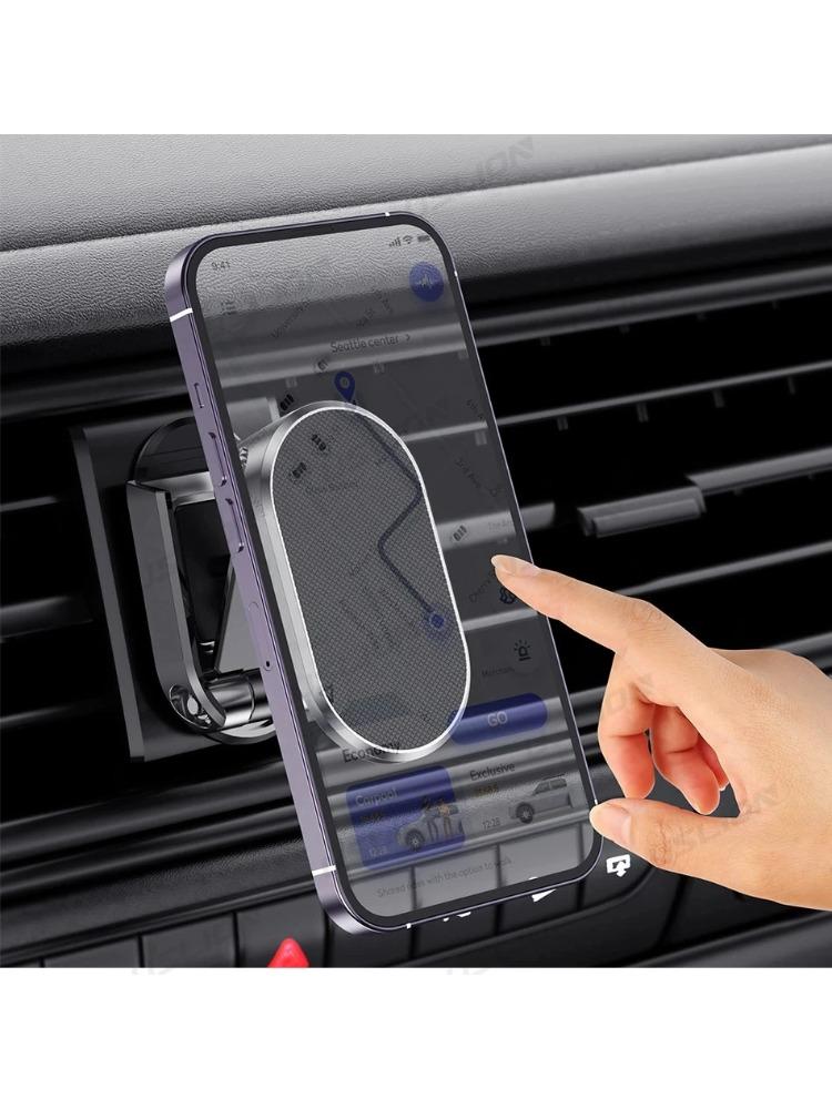 720 вращающийся металлический магнитный автомобильный держатель для телефона складная — фото 8