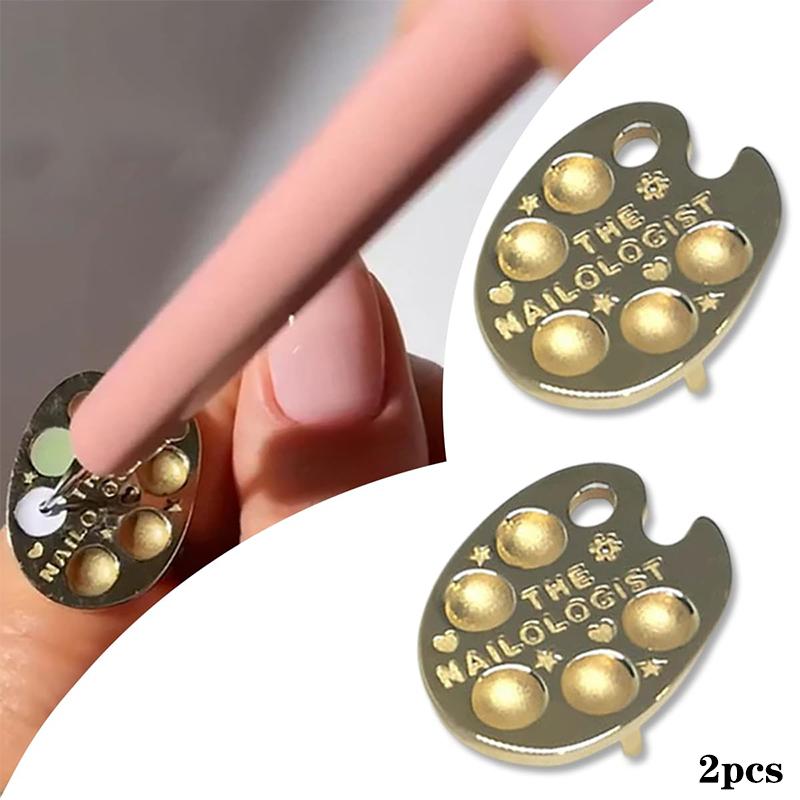 

2/5 Pcs Fingertip Manicure Palette Ring Fingertip Nail Art Palette Ringwearable Resin Nail Polish Palette For Nail Art 2Pcs