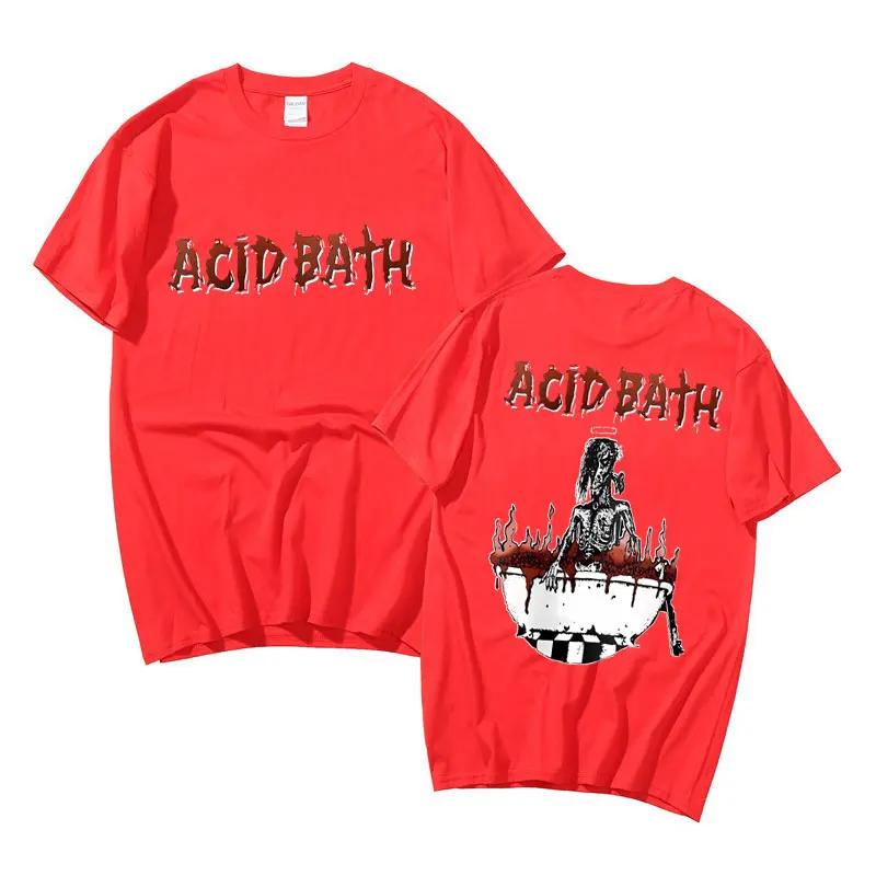 Rock Band The Acid Bath Demos Album Double Sided Print T-shirts Men Vintage Gothic T Shirt Summer Male Casual Oversized Tshirt