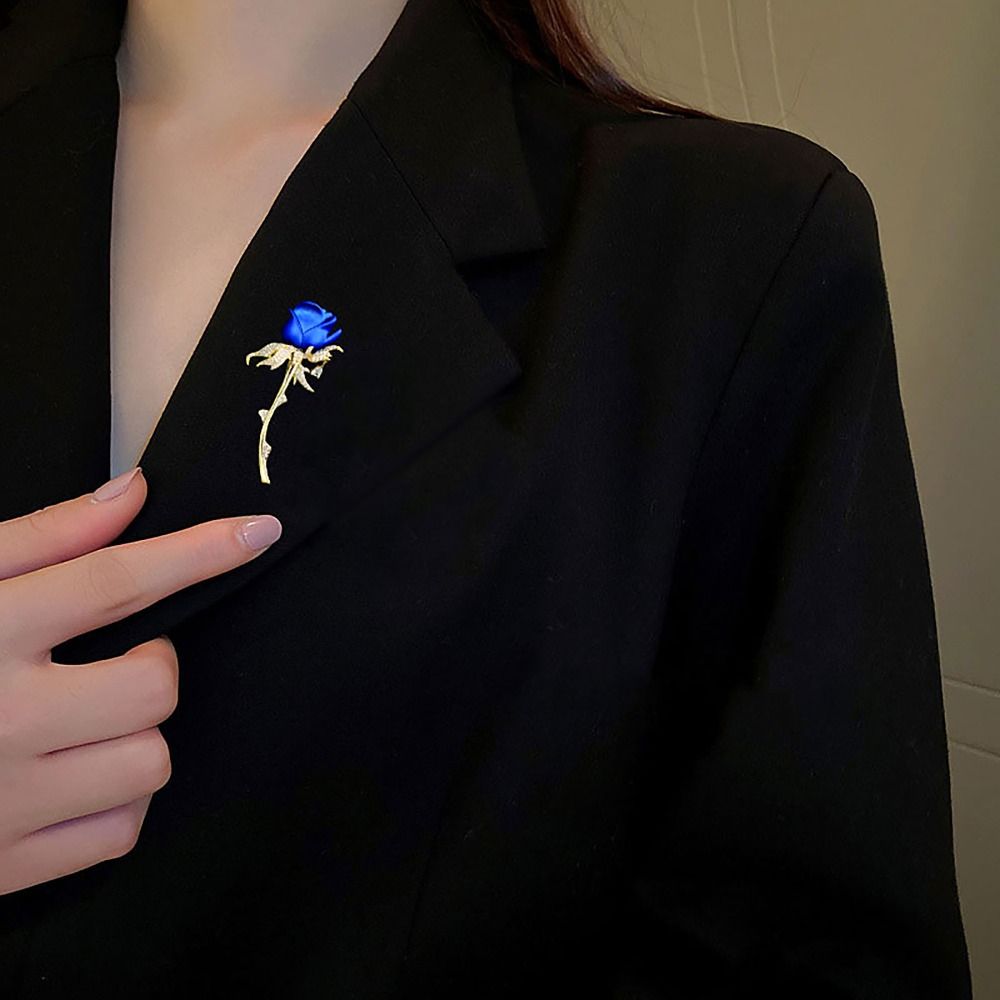 Jewelry Accessories Breast Pin Rhinestone Blouse Brooch Pin Tulip Rose Brooch Valentines Gift