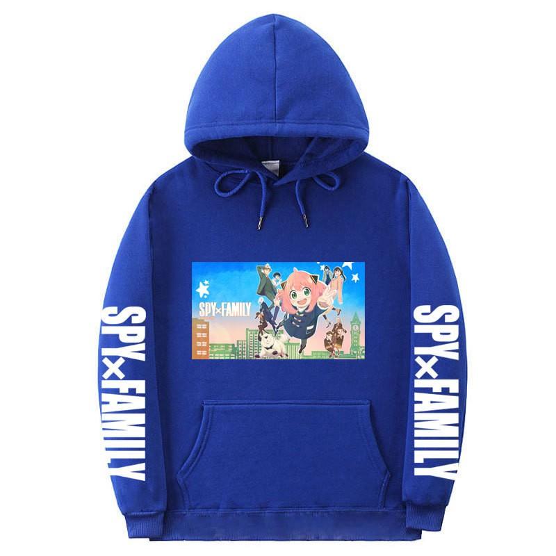 Spy X Family Anime Printed Hoodie Men Women Unisex Oversized Fleece Sweatshirt With Ribbed Hem