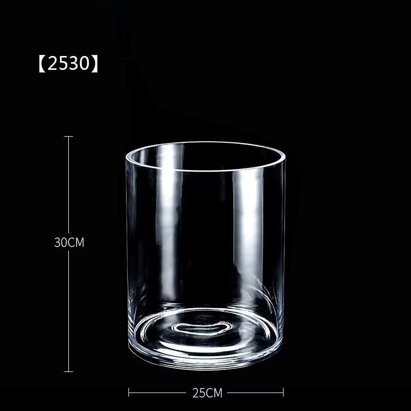 Transparent Glass Flower Vase & Hydroponic Container - Floor Ornament