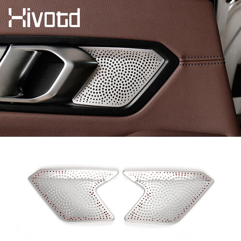 Inner Door Handle Loudspeaker Covers Interior Decoration Audio Car Modification Accessories For BMW 318i 320d 330d G20