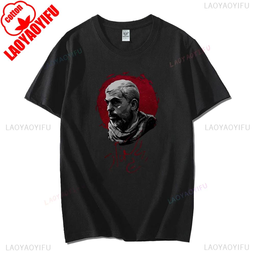 Hamas Printing Women Tshirt Mourn Martyrs Yahya Sinwar Streetwear Vintage Man Tees Shirt Comfort Cotton Man's Short-sleev Tops