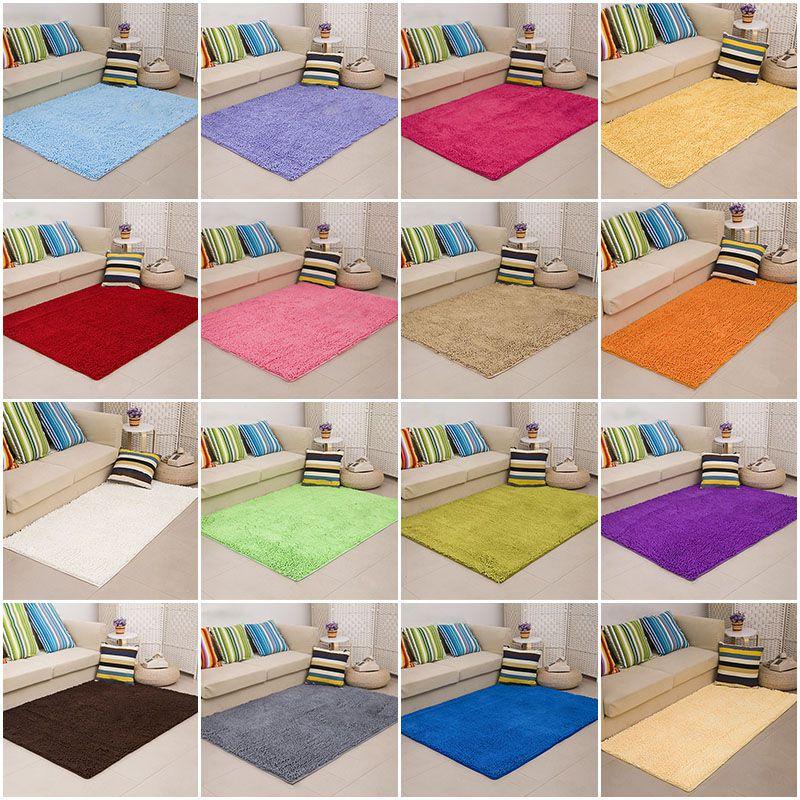 Shaggy Long Microfiber Non Slip Absorbent Bath Mat Bathroom Shower Carpet Rugs
