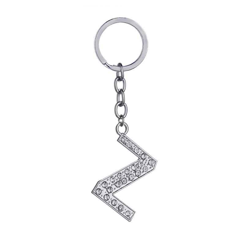 Fashion Charm 26 English Letters A-Z Alphabet Keychains Car Bag Crystal Rhinestones Alloy Name Key Chains Jewelry