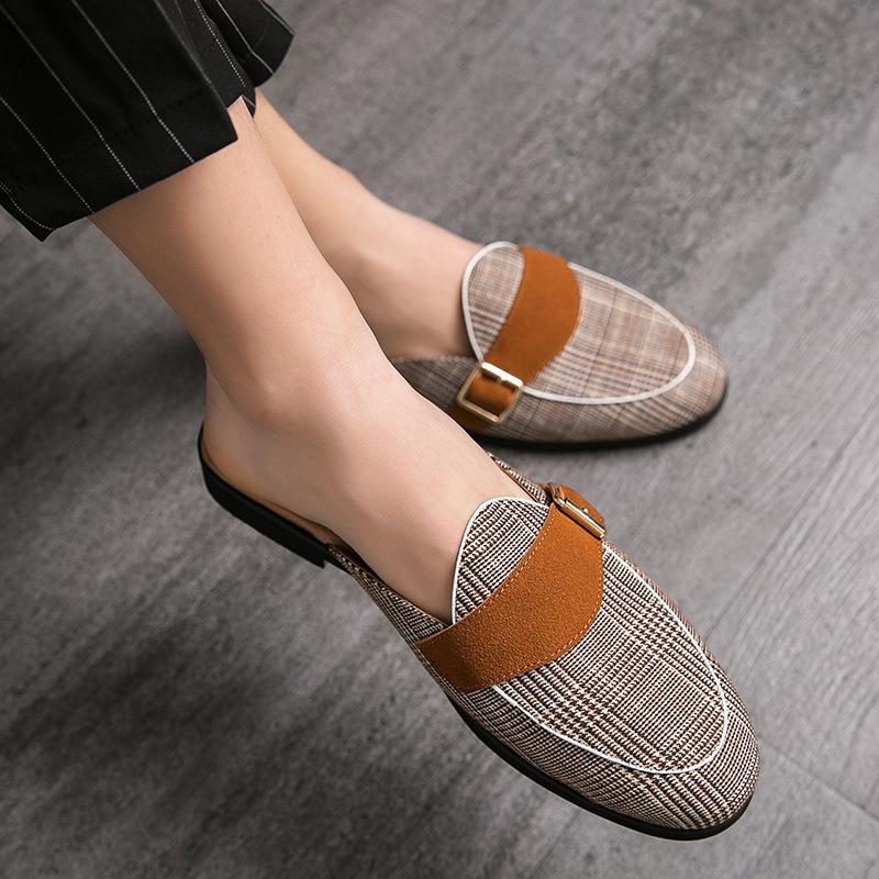 Summer Men's Fashion Trend Casual Versatile One-pedal Lazy Half Drag Doudou Shoes Personalized Casual Shoes