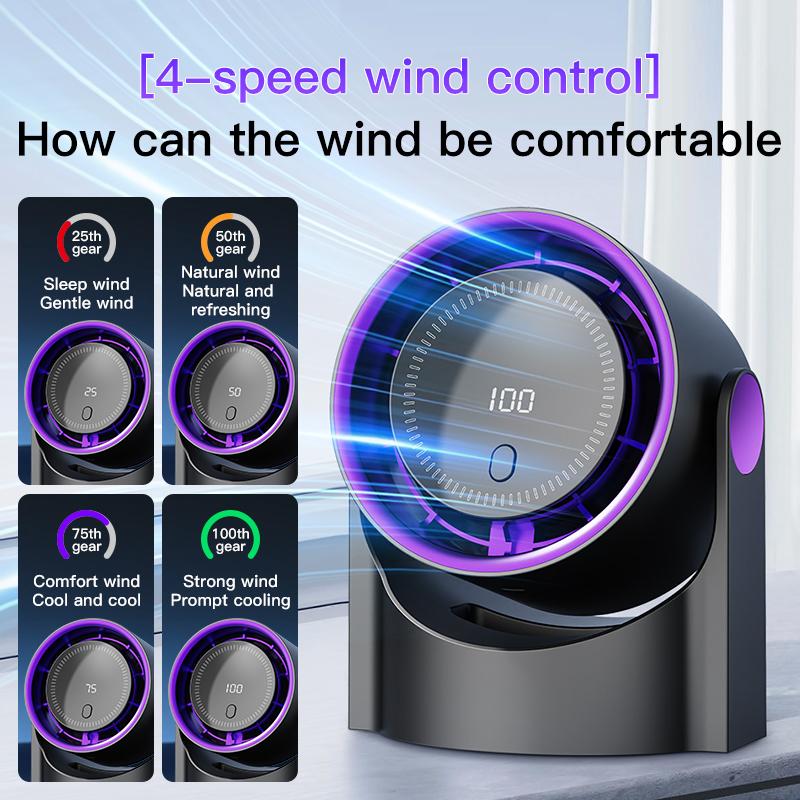 Mini Desktop Circulating Fan 4 Speed Wind Control Electric High-speed Fan USB Rechargeable Mini Circulating Cooling Fan