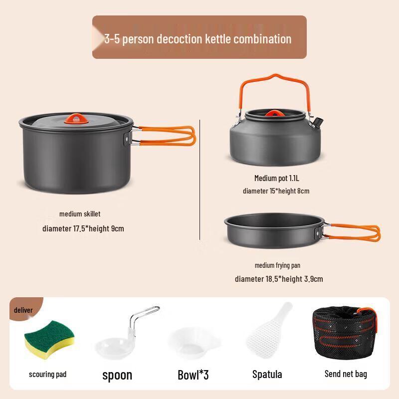 JingJingRS Portable Outdoor Camping Cookware Set