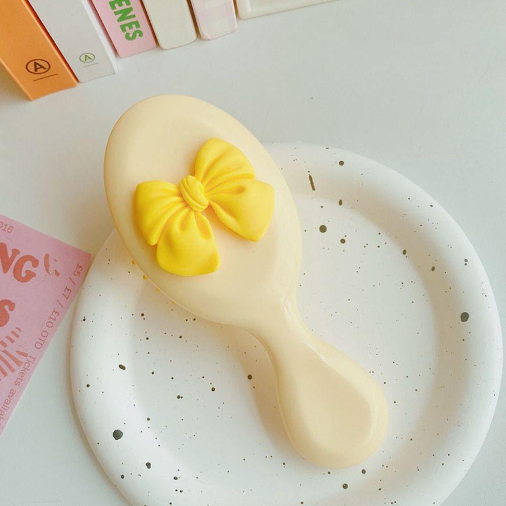 Handle Portable Comb Scalp Massage Pocket Hair Brush Hair Care Bow Comb Student