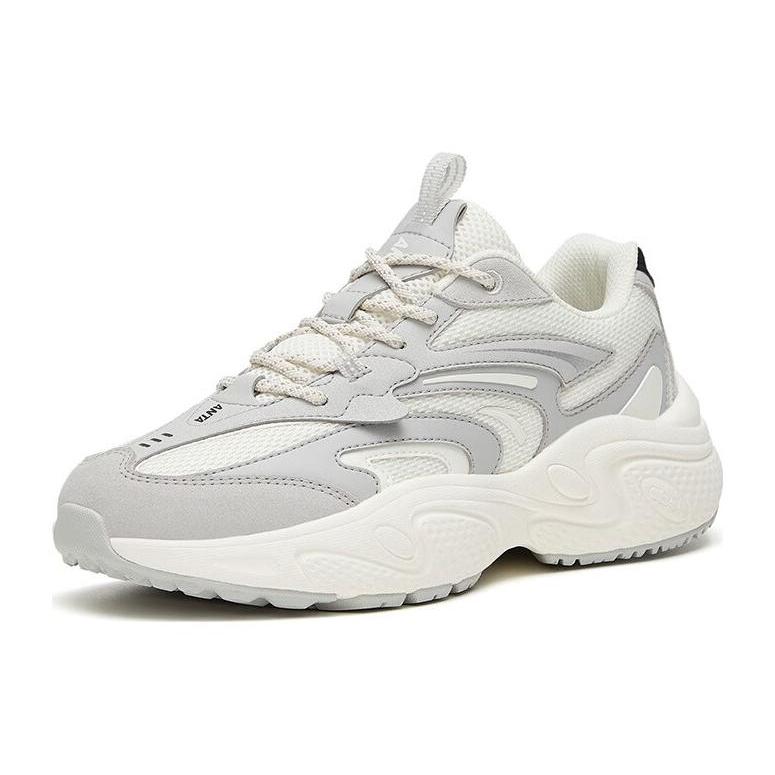 New Anta C37 Series Anti Slip Wear Resistant Low Top Sports Casual Shoes Women's White Gray Black 922318890-1