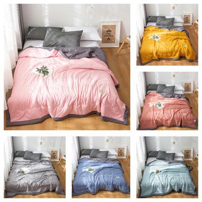 Ball Solid Color Summer  Air-condition Cool Throw Blanket for Couch Bed Single Double Student Dormitory Quilt