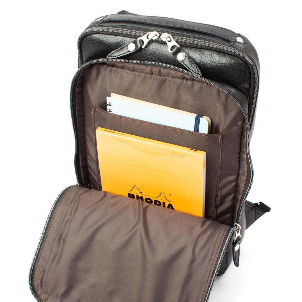 Doubles 2-Way BackpackBody Bag, Genuine Leather, A4 Size, JPU-7464 (Dark Brown)