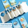 Scenic Travel Stamp Book: Hollow Embossed Accordion Fold, Custom City Check-In Diary Pocket Book