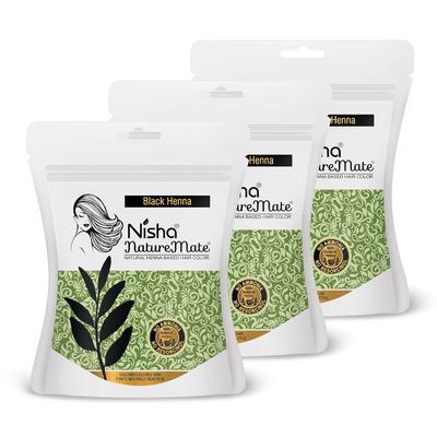 Nisha Nature Mate Natürliche Henna Haarfarbe Ammoniakfrei Langanhaltend Glatt Seidiger Glanz Salon-Finish 45g x Packung mit 3
