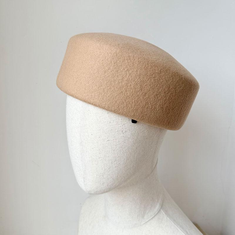 100%Wool Hard Top Pillbox Hat Fedoras Lady Luxury Vintage Painter Berets Trend Women Winter Warm Fascinating Japanese Sailor Hat