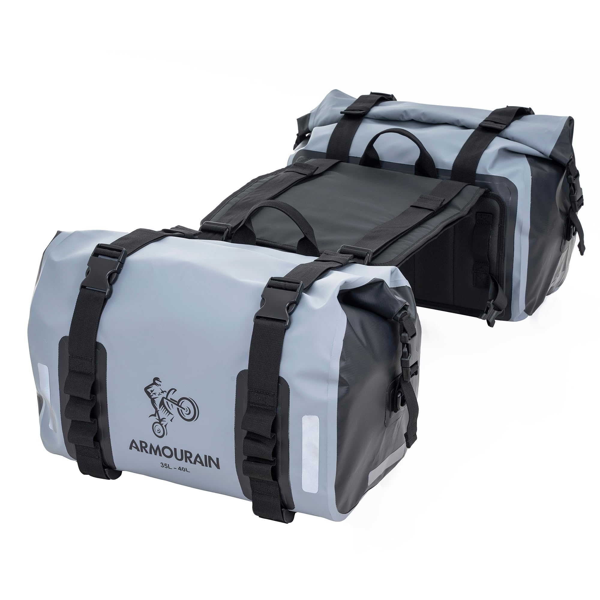 

ARMOURAIN Motorcycle Saddle Bag 70L Motorcycle Gear Riding Rear Seat Bag (35L2) (Grey)