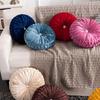 Luxurious Round Velvet Pumpkin Cushion With Charming Pleated Design And Soft Touch