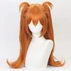 Asuka Langley perruque Orange Evangelion Asuka Langley Cosplay perruque avec pince queue de cheval double queue