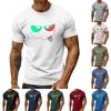 Men's Holiday Print Round Neck Short Sleeve Top Casual Sports Top