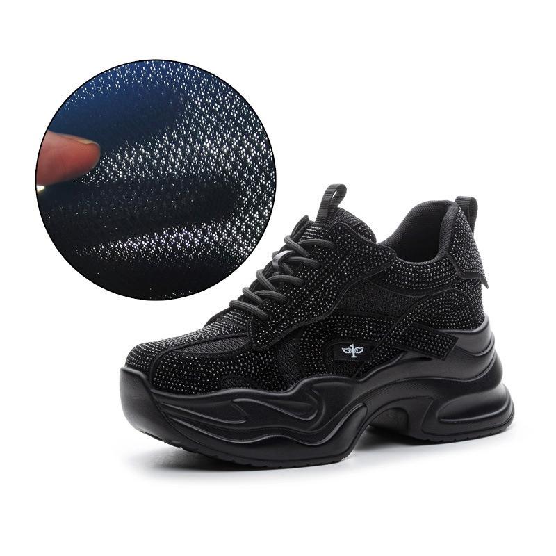 Frühling und Sommer Damenschuhe neue Sportschuhe Damen dicke Sohle Muffin Innenhöhe erhöhen Mesh atmungsaktiv leicht Laufschuhe Trend