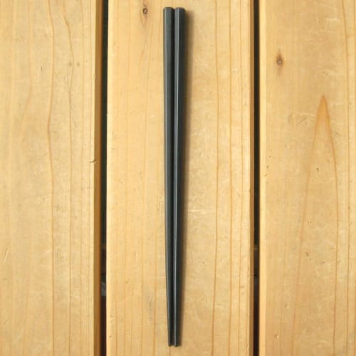 Nagao Chopsticks and Chopstick Case Set, 23cm Hexagonal, Black, Dishwasher Safe, Made in Japan