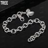 925 Sterling Silver Charming Side Chain Double Leaf Bracelet Gift Jewelry