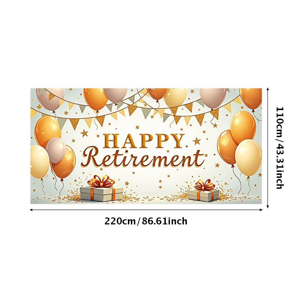 Golden Theme Retirement Banner Party Decoration Retirement Decor for Event Celebration Party Background Photo Shoot