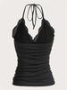 Tank Top Phumee Backless Halter Solid Deep V-neck Slim Fit  Lace A1215