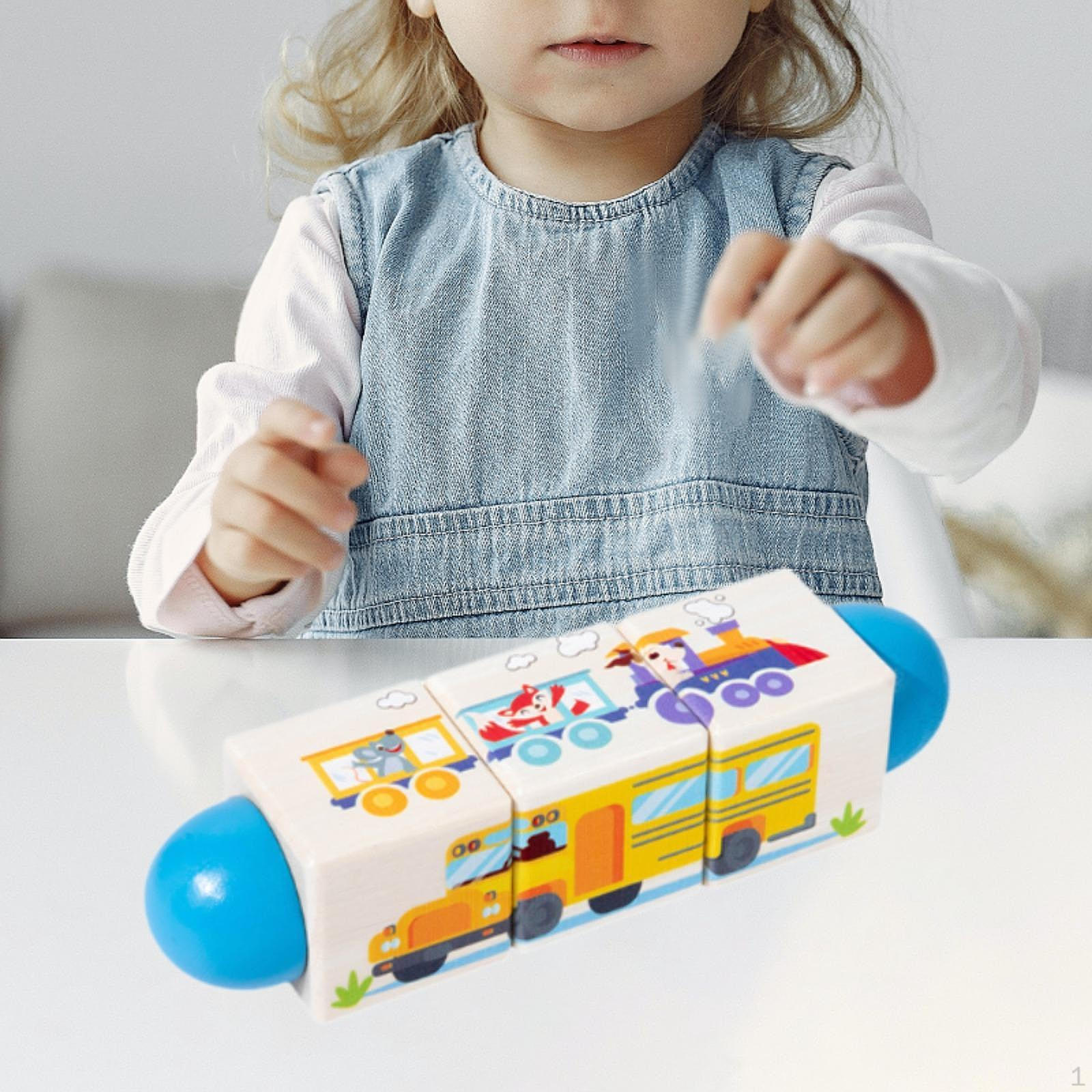 

Интерактивные деревянные головоломки-блоки для взаимодействия родителей и детей, подарок для раннего обучения transportation