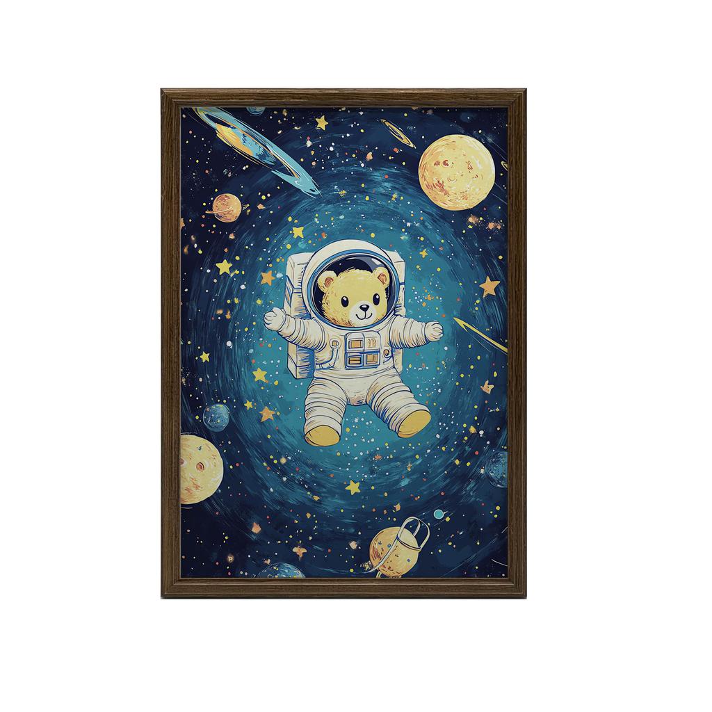 Plakat Kosmiczny Miś Astronauta Plakat Kosmiczny Miś Astronauta, 70X100 Cm, Bez Ramy, Papier Matowy 230 Gsm