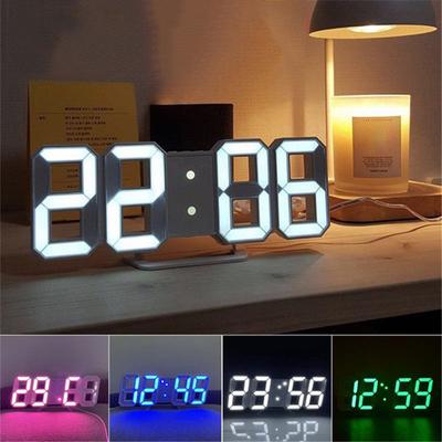 3D LED Digital Clock  Deco Glowing Night Mode Adjustable Electronic Table Clock Wall Clock Decoration Living Room LED Clock