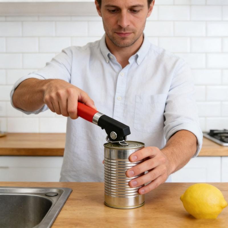 Stainless Steel Multi Purpose Can Opener For Kitchen Home Use Ergonomic Nonslip Handle Bottle Lid Remover