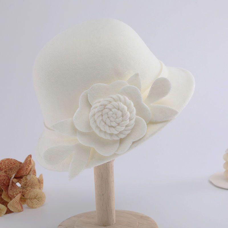Retro Top Hat Women's Fashion British Woolen Hat Women's Autumn and Winter Felt Hat