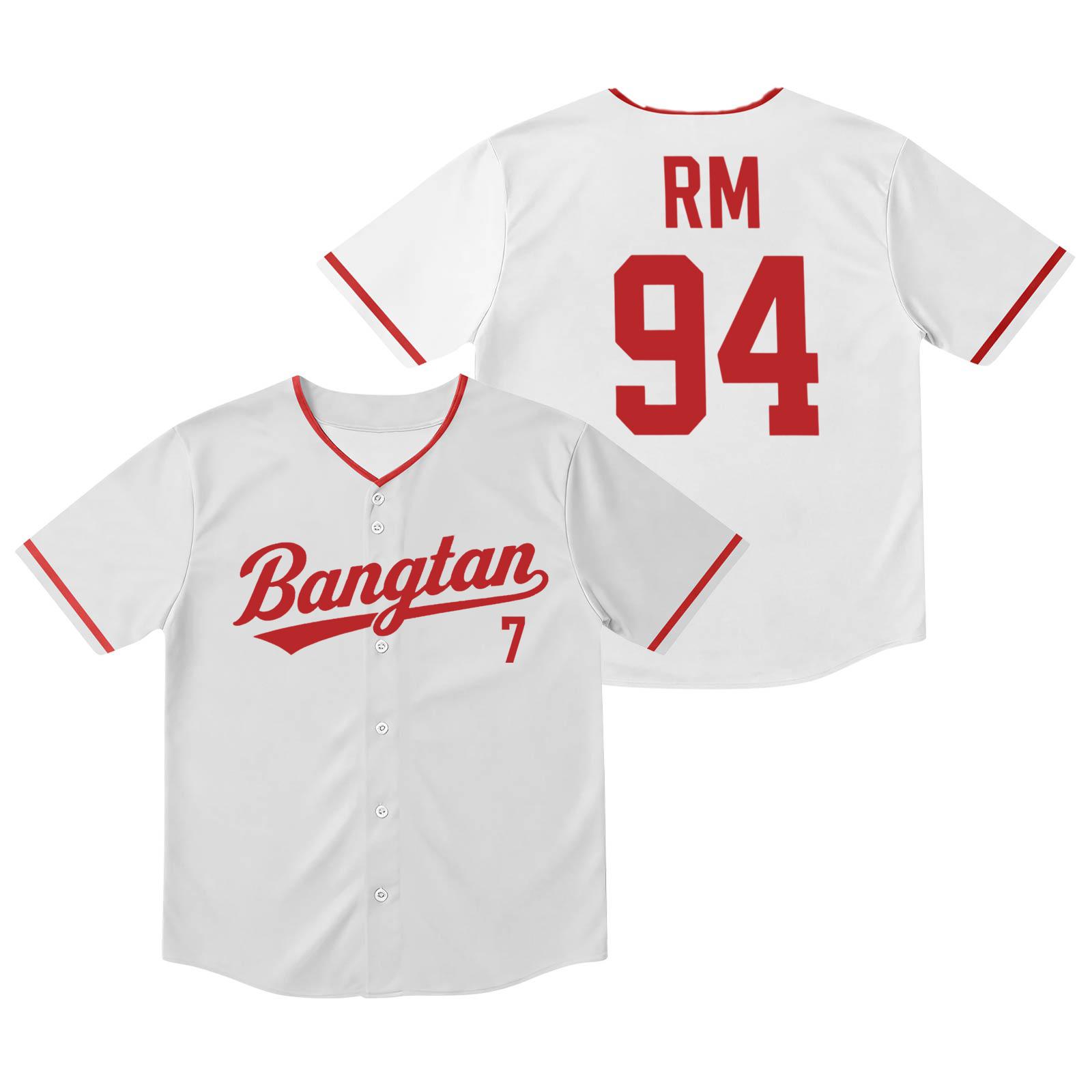 Unisex Baseball Jersey Button Down Short Sleeve Top Adult Sportswear with Letter and Number Print for Casual or Team Wear L