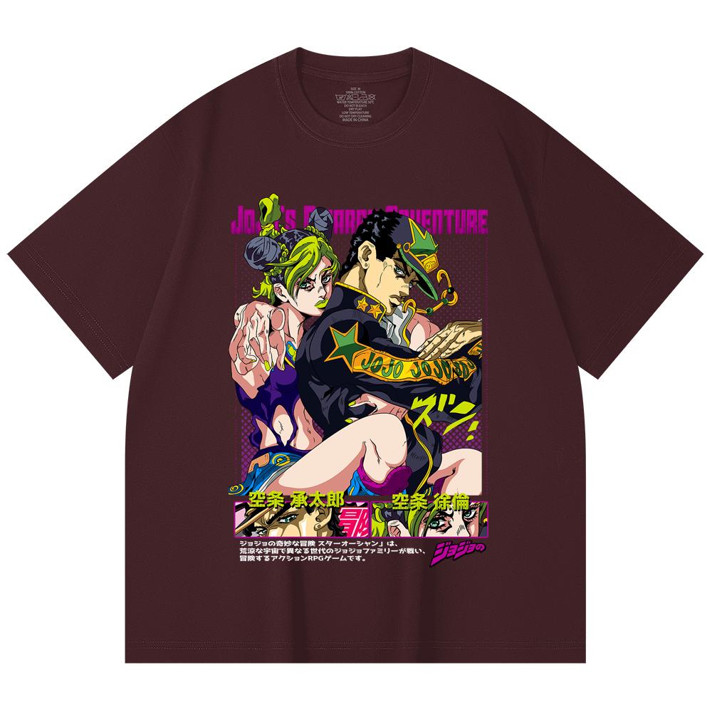 

230 Gsm 100% Cotton Jojo_s Bizzare V1 Jotaro Jolyne Print Unisex Heavy Cotton T Shirt 2XL
