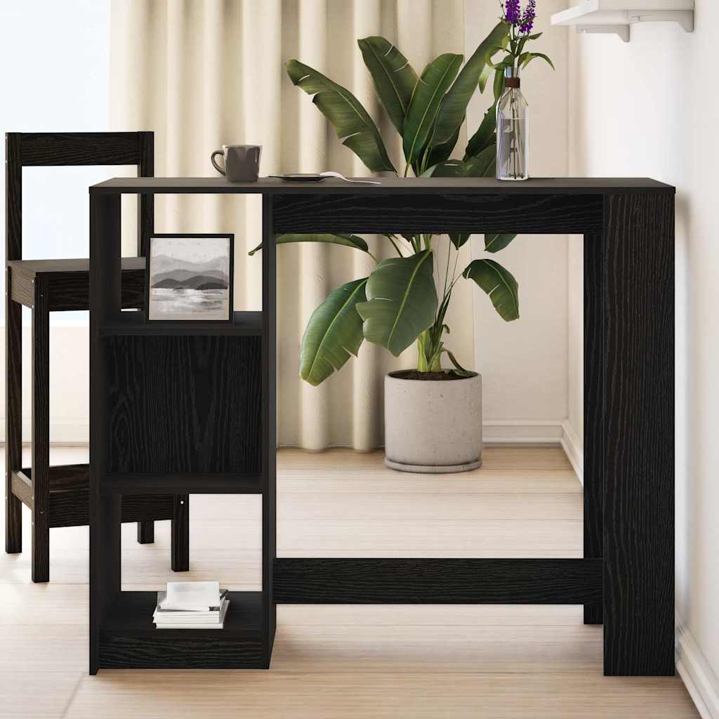 Bar Table 124 x 46 x 103.5 cm Engineered Wood Black Oak Effect
