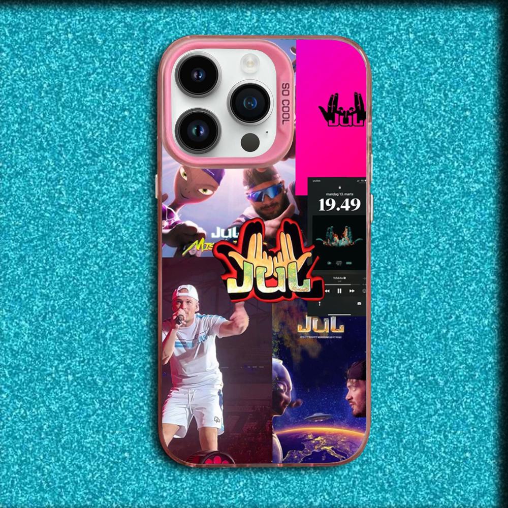 Rapper Jul Phone Case For iPhone 16,15,14,13,12,11,Mini,Pro,MAX Pink Matte Silicone Cover