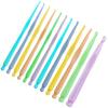 12Pcs Crochet Hook Comfortable Grip DIY Plastic Stitches Crafts Knitting Needle Hand Sewing Tool for Tailor