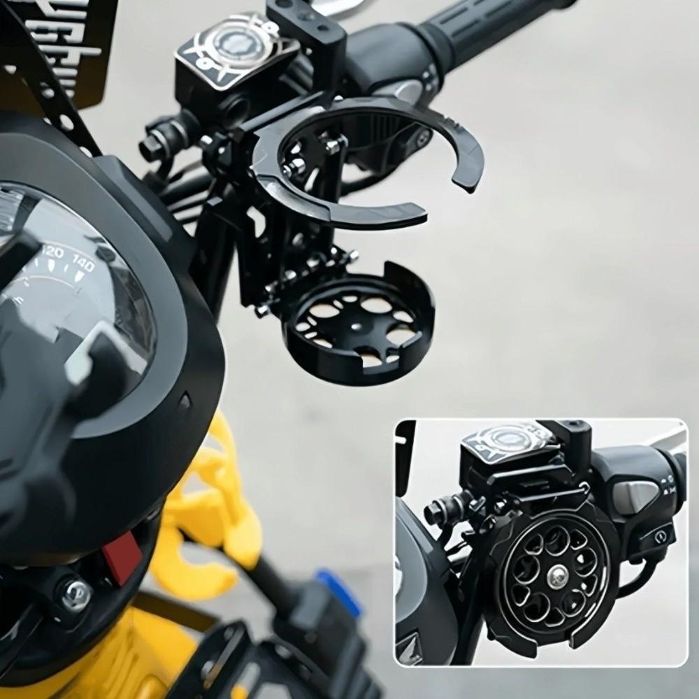 360° Rotatable Motorcycle Cup Holder Anti Shake Foldable Cup Holder Handlebar Drink Holder Bike