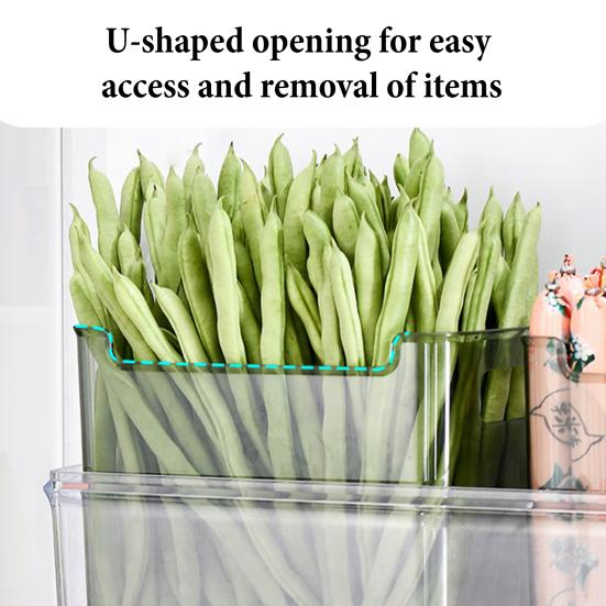Refrigerator Storage Box Clear Stackable Containers Durable PET with Open Top Organizer for Freezer And Fridge