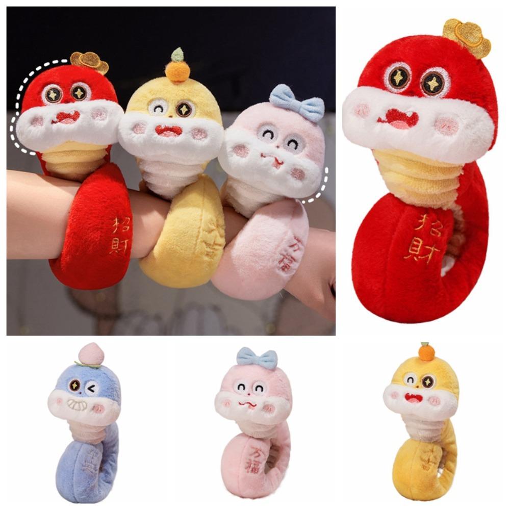 Circle Toy Snake Slap Snap Doll Toy Wrist Style New Year Plush Hand Ring  Children