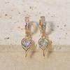 1 Pair Fashion Bow with Water Drops Zirconia Dangle  Earrings for Women Golden Earring Jewelry Party Accessories