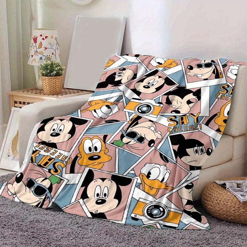 1pc Mickey Printing Blanket - Soft, All-Season Throw for Living Room, Beroom,Personalize Gift with Aorable Cartoon esign