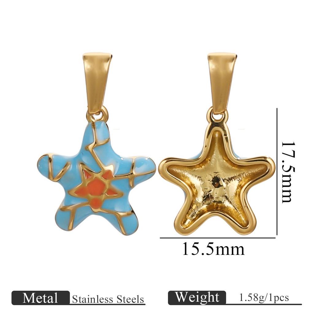 3pcs Stainless Steel Ocean Series Oil Drop Pendant DIY Handmade Jewelry Bracelet Necklace Accessories Wholesale