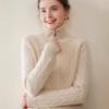 Women's Retro High-Neck Cashmere Sweater - Half-Zip, Loose-Fit for Autumn/Winter.