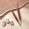 Natural Wood Handle Double Head Nail Art Pen Carving Tool for Comfortable Grip During Nail Design and Decoration