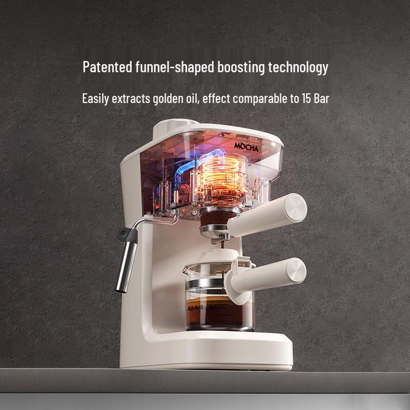 Italian Moka Pot: Semi-Automatic Coffee Maker for Home or Office with Manual Grinding and Brewing.